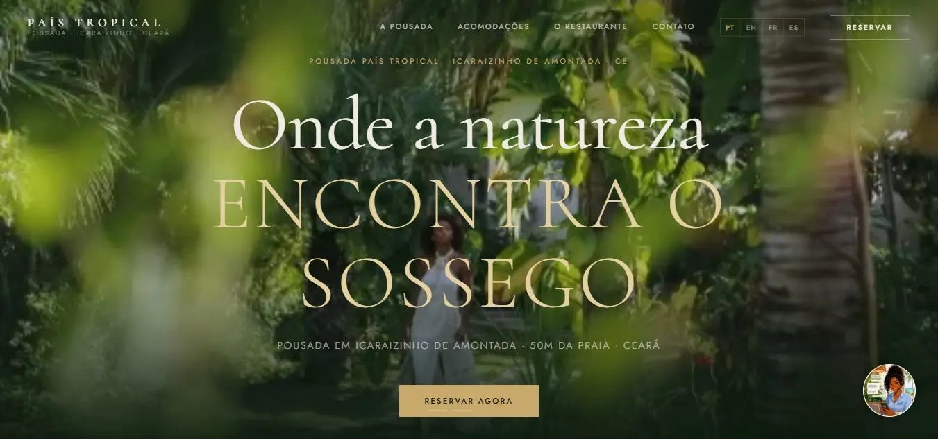 País Tropical — site, versão desktop